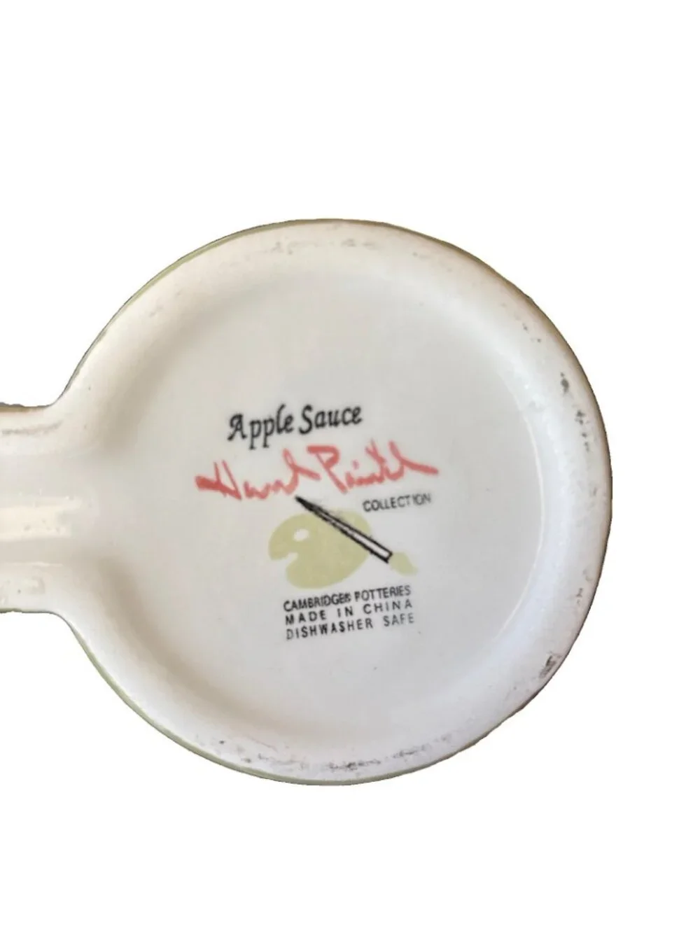 Cambridge Potteries Cruet Apple Sauce Brand Oil/Vinegar & Caddy Hand Painted